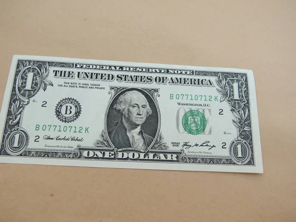 Banconota Dollaro Una Banconota Dollaro Con Primo Presidente Degli Stati — Foto Stock
