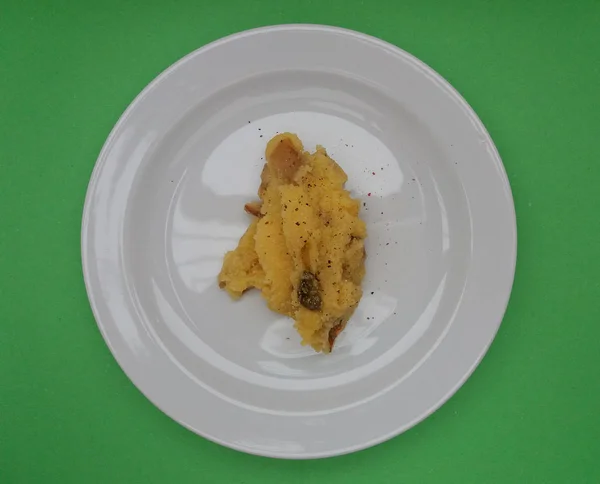 Champiñones Polenta Comida Vegetariana Del Norte Italia — Foto de Stock