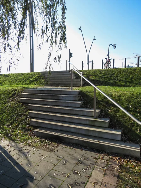 Détail Des Marches Escalier Béton Contemporain Extérieur — Photo