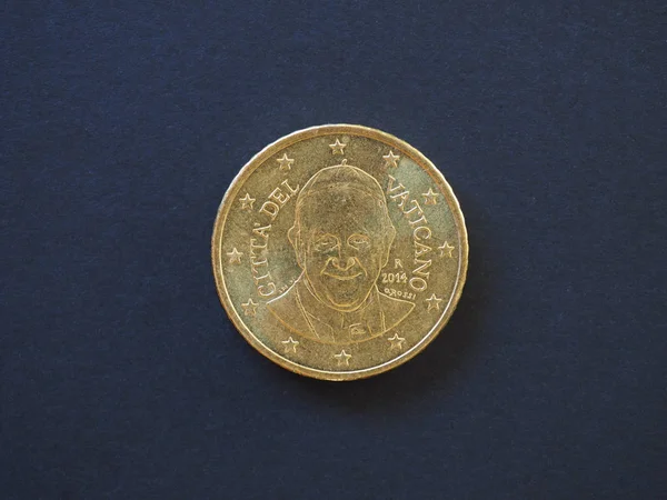 Papst Franziskus i 50-Cent-Münze — Stockfoto