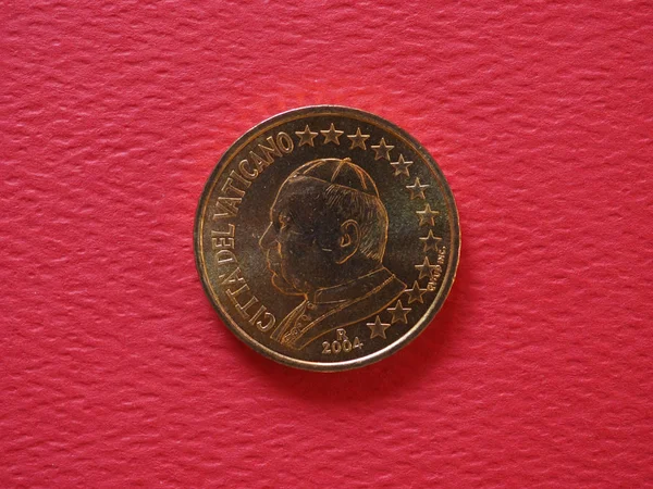 Euro Cents Coin Eur Vatican City Bearing Portrait Pope John — Stock Photo, Image