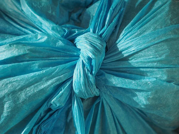 Fondo de textura bolsa de plástico azul — Foto de Stock