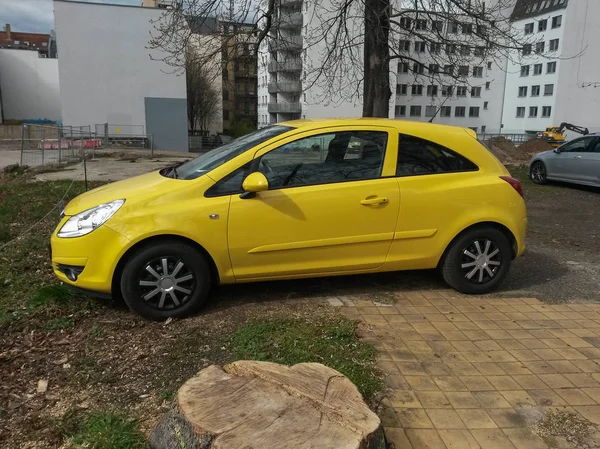 Leipzig Alemanha Circa Março 2016 Assento Amarelo Carro Ibiza — Fotografia de Stock