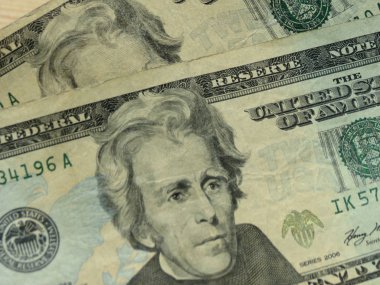 Bize Doları banknot - yirmi dolarlık Başkan Andrew Jackson (1829-1837) ön yüzünde featuring bill