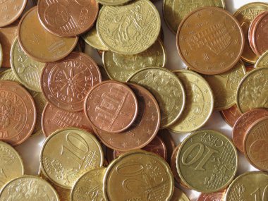 Arka plan olarak yararlı çeşitli ülkelerden Euro (Eur) sikke
