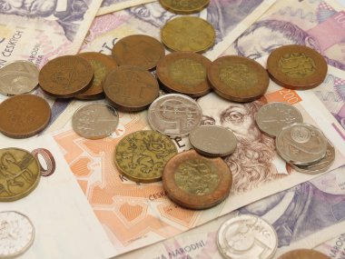 Çek korunası sikke ve banknot para birimi Çek Cumhuriyeti
