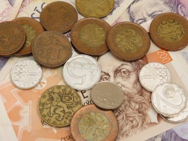 Çek korunası sikke ve banknot para birimi Çek Cumhuriyeti