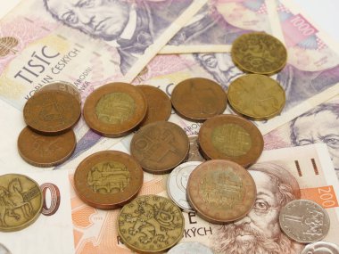 Çek korunası sikke ve banknot para birimi Çek Cumhuriyeti