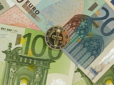Euro (Eur) banknot ve madeni paraların Kıbrıs'tan