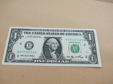 Bize doları banknot - ilk bize Başkan 1789-97, George Washington ön yüzünde featuring bir dolarlık banknot