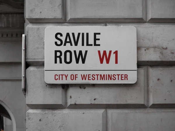 Cartel Callejero Savile Row Londres City Westminster Donde Los Beatles — Foto de Stock