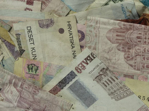 Billetes Diferentes Monedas Útiles Como Concepto Dinero — Foto de Stock
