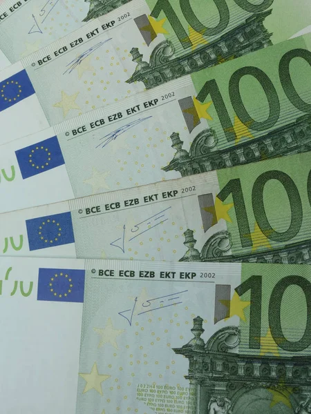 Billetes 100 Euros Eur Curso Legal Unión Europea — Foto de Stock