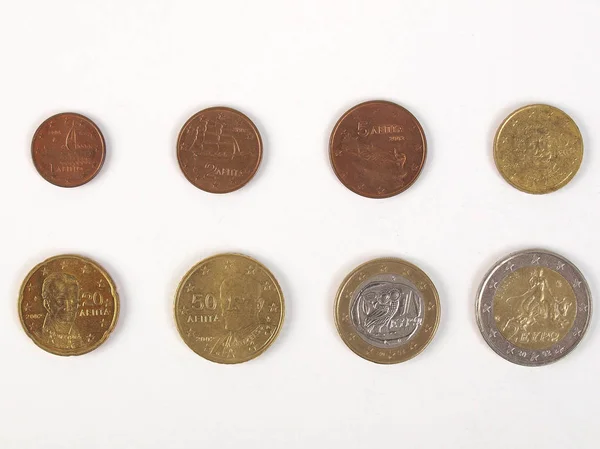 Gama Completa Las Monedas Euros Grecia — Foto de Stock