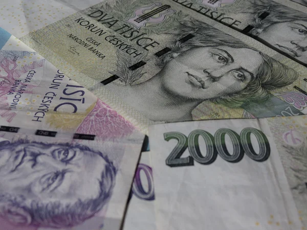 Çek Korunas Czk Çek Cumhuriyeti Resmi Hale Banknotlar — Stok fotoğraf