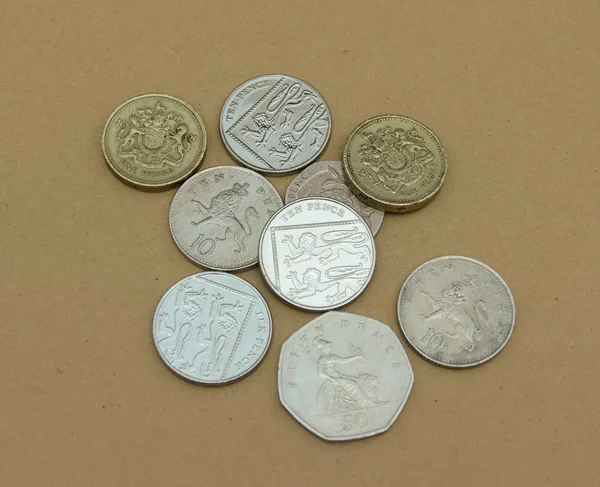 British Pounds Coins Currency United Kingdom — Stock Photo, Image