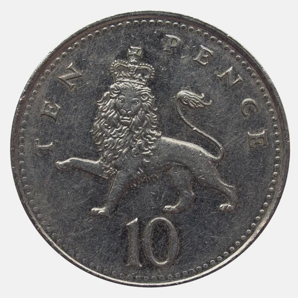 Британський Фунт Стерлінгів Пенсів Монети Над Білим Тлом — стокове фото