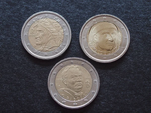 Κέρματα Ευρώ Που Εκδίδεται Από Την Ιταλία Για Τον Εορτασμό — Φωτογραφία Αρχείου