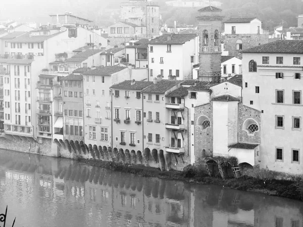 Firenze Città Medievale Italiana Veduta Del Centro Città Bianco Nero — Foto Stock