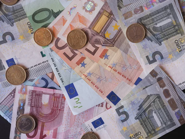 Billetes Monedas Euros Eur Curso Legal —  Fotos de Stock