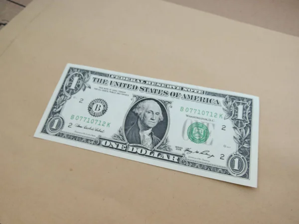 Nota Dólar Dos Eua Nota Dólar Com Primeiro Presidente Dos — Fotografia de Stock