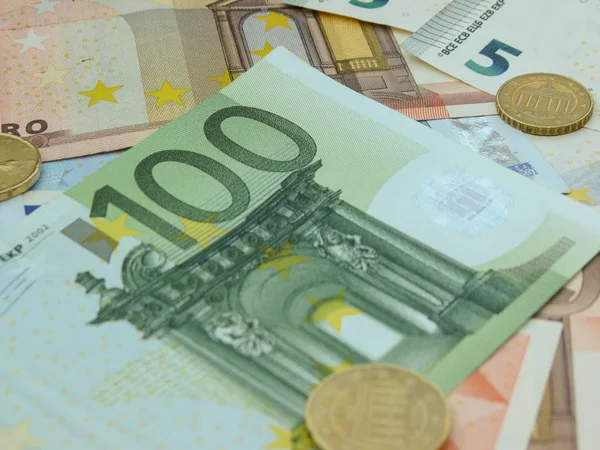 Billetes Monedas Euros Curso Legal Unión Europea — Foto de Stock