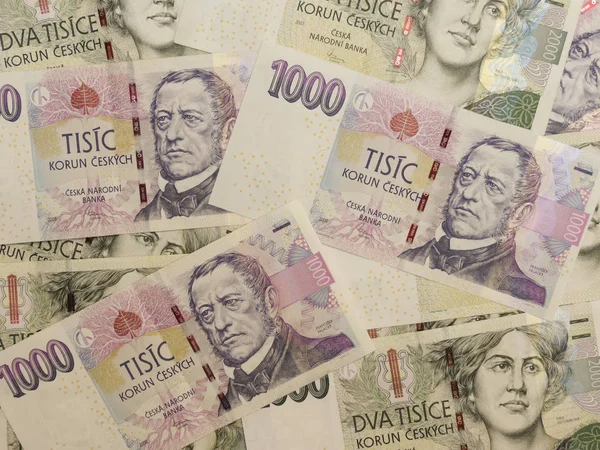 1000 2000 Çek Korunası Czk Çek Cumhuriyeti Resmi Hale Banknotlar — Stok fotoğraf