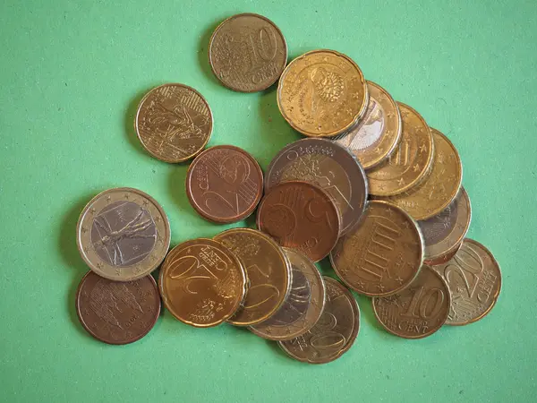 Europeiska Unionens Valuta Euromynt — Stockfoto
