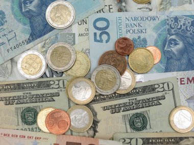 Karışık para birimi notları - Usd, Eur, Sek, Pln, Czk