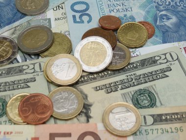 Karışık para birimi notları - Usd, Eur, Sek, Pln, Czk