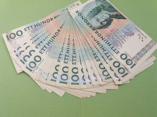 100 Corona Sueca Sek Billetes Moneda Suecia — Foto de Stock