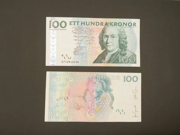 Moneda Sueca Sek Suecia Sobre Fondo Negro —  Fotos de Stock