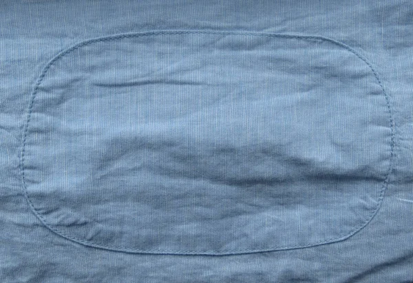Bawełniane Niebieskie Tekstura Tkanina Patchem Przydatne Jako Tło — Zdjęcie stockowe