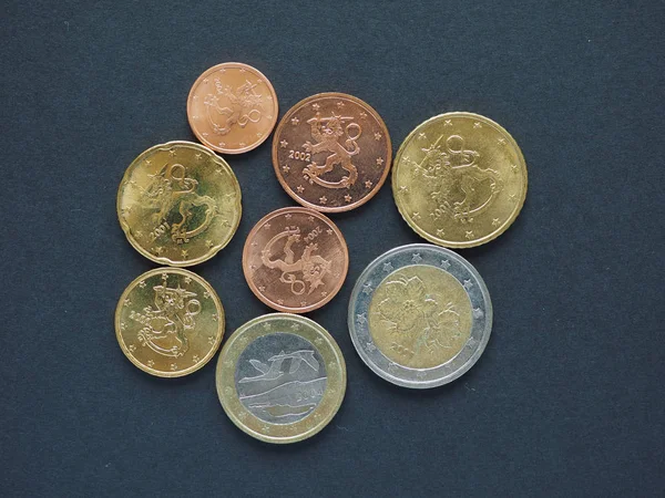 Moedas em euros da Finlândia — Fotografia de Stock