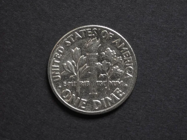 Uma moeda de dez cêntimos — Fotografia de Stock