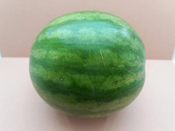 Green Watermelon Citrullus Lanatus Fruit Vegetarian Food — Stock Photo, Image