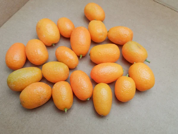 Oval Kumquat Citrus Margarita Atau Fortunella Margarita Makanan Vegetarian Buah — Stok Foto