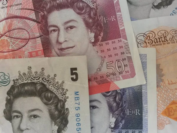 Лондон Великобритания Circa July 2015 British Sterling Pound Notes — стоковое фото