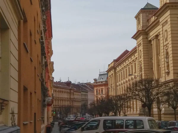 Brno República Checa Circa Março 2017 Rua Centro Cidade Com — Fotografia de Stock