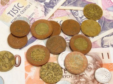 Çek korunası sikke ve banknot para birimi Çek Cumhuriyeti