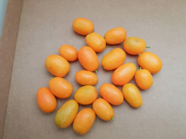 Kumquat Oval Citrus Margarita Fortunella Margarita Fruta Comida Vegetariana — Fotografia de Stock