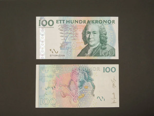 Swedish Currency Sek Sweden Blue Background — Stock Photo, Image