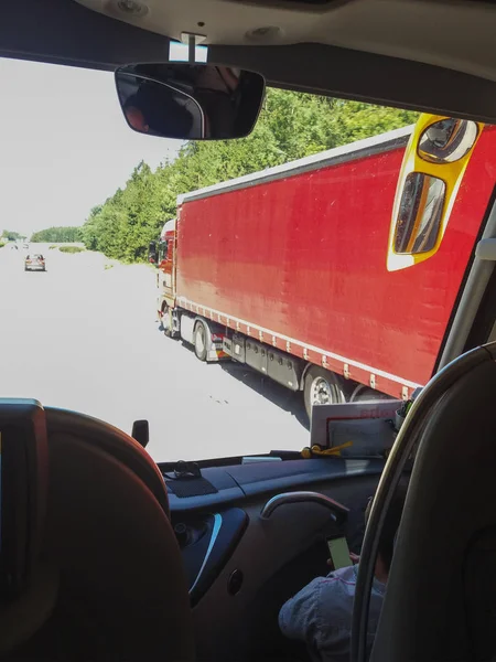 Praga Czechy Około Lipca 2016 Autostrady Samochodów Osobowych Ciężarowych — Zdjęcie stockowe