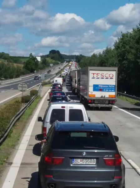 Praga República Checa Circa Julio 2016 Autopista Que Conduce Praga — Foto de Stock
