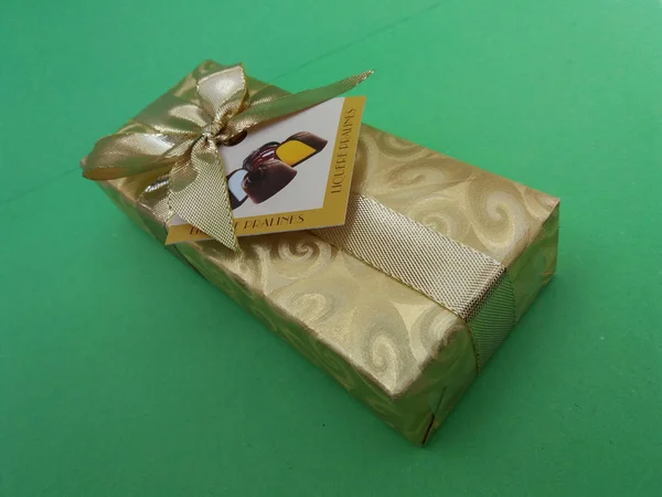 Pudełko czekoladowe praliny w Brugii — Zdjęcie stockowe