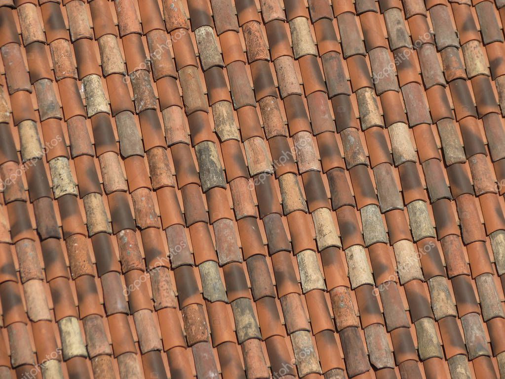 rojo ladrillo azulejo de fondo de textura de techo — Foto de stock