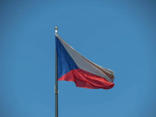 Τσεχική Εθνική Σημαία Της Τσεχικής Δημοκρατίας Της Ευρώπης — Φωτογραφία Αρχείου