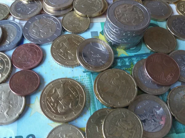 Euro Mynt Pengar Euro Valutan Europeiska Unionen Släpptes Litauen — Stockfoto