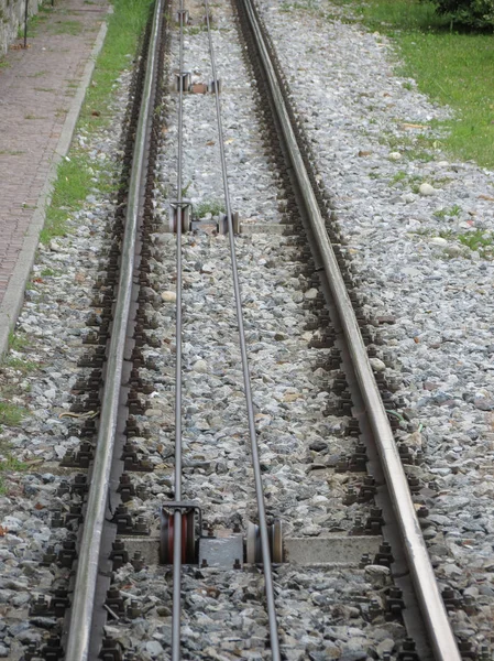 Tren Rayları Toplu Taşımacılık Için — Stok fotoğraf