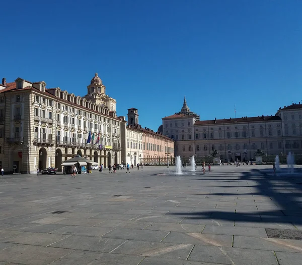 Turin Italy Circa July 2017 Piazza Castello Central Baroque Square — Stock Photo, Image